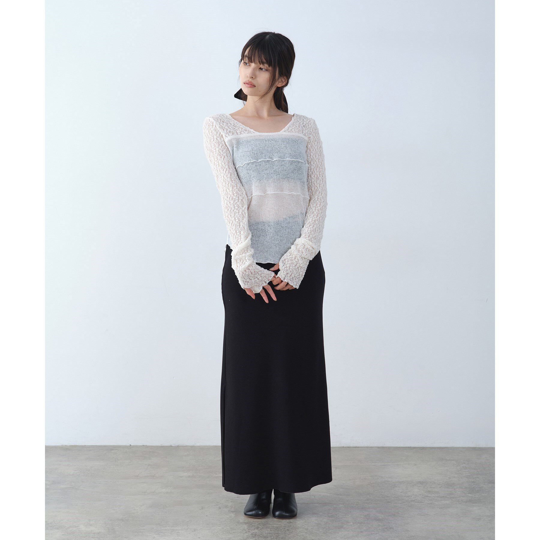 CODE A「【ReRe】easy－fit long skirt」|スカート|