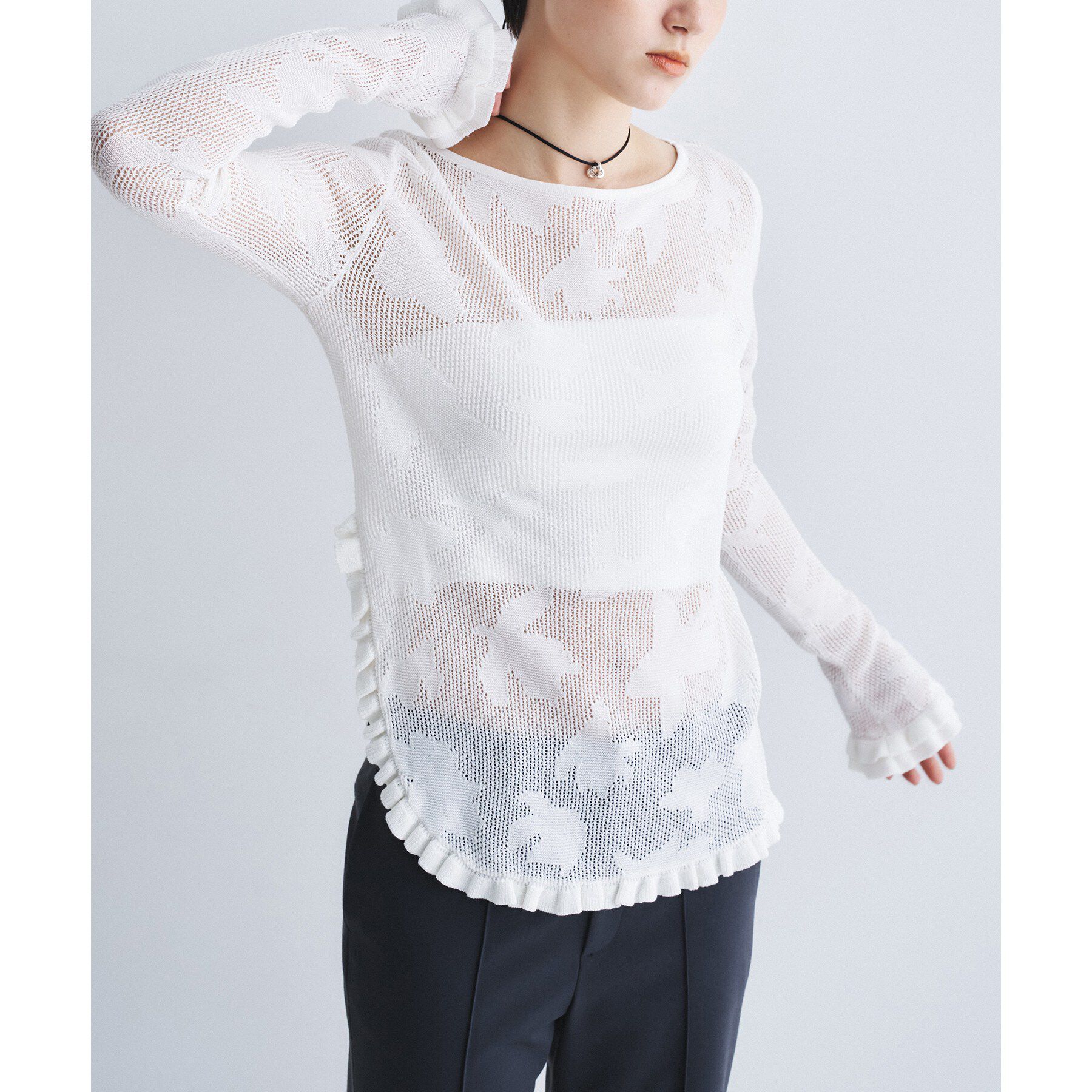 CODE A「flower mesh pullover」|ニット・セーター|