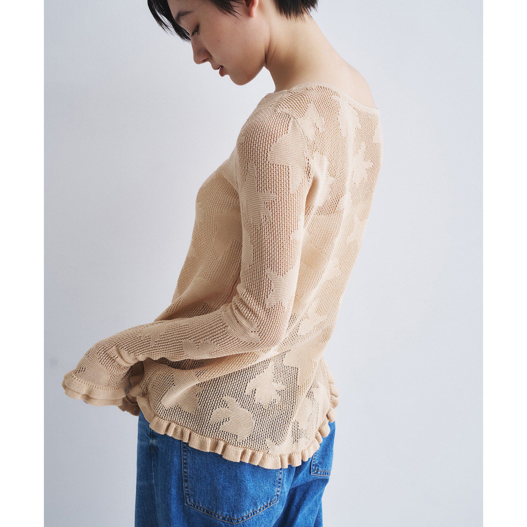 CODE A「flower mesh pullover」|ニット・セーター|