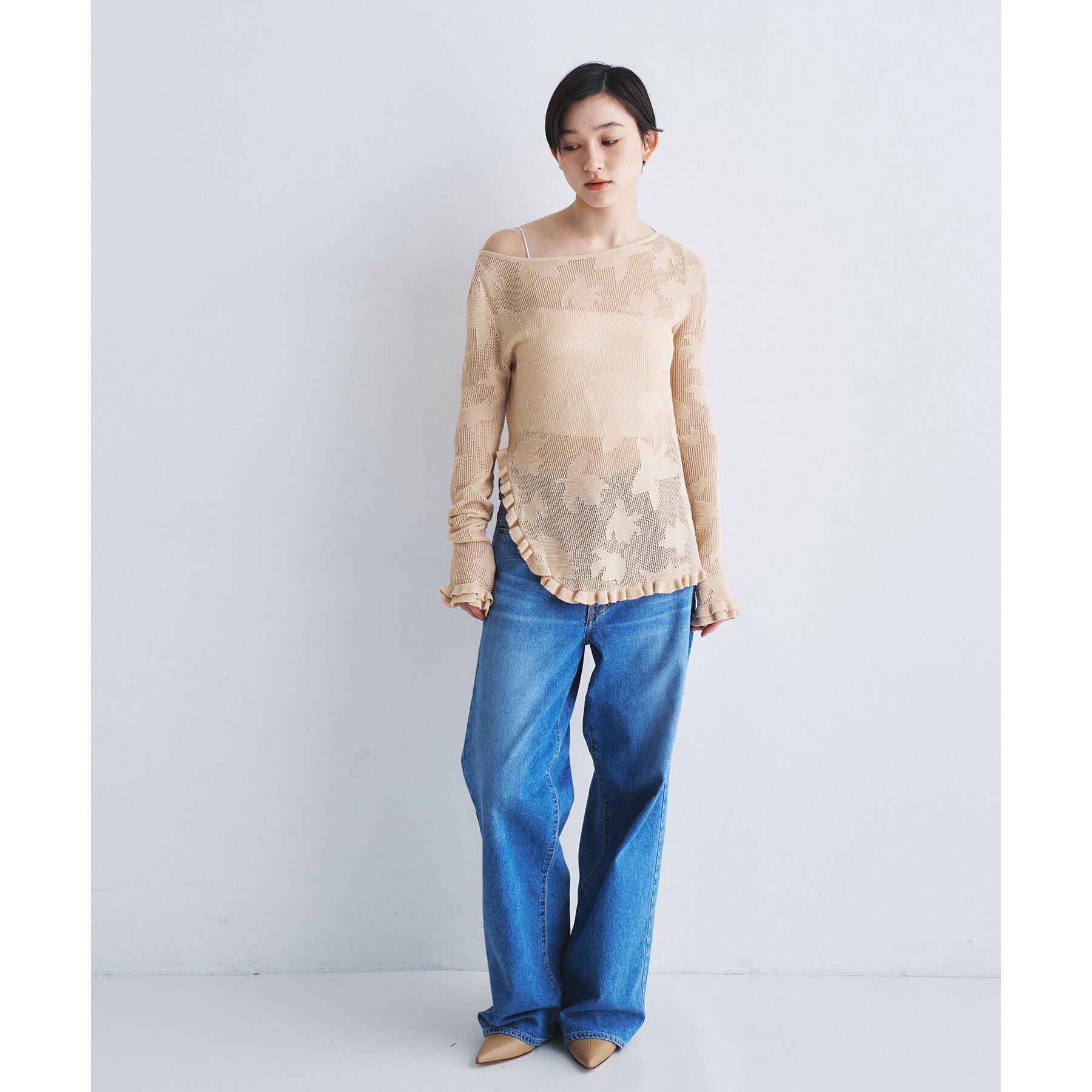 CODE A「flower mesh pullover」|ニット・セーター|