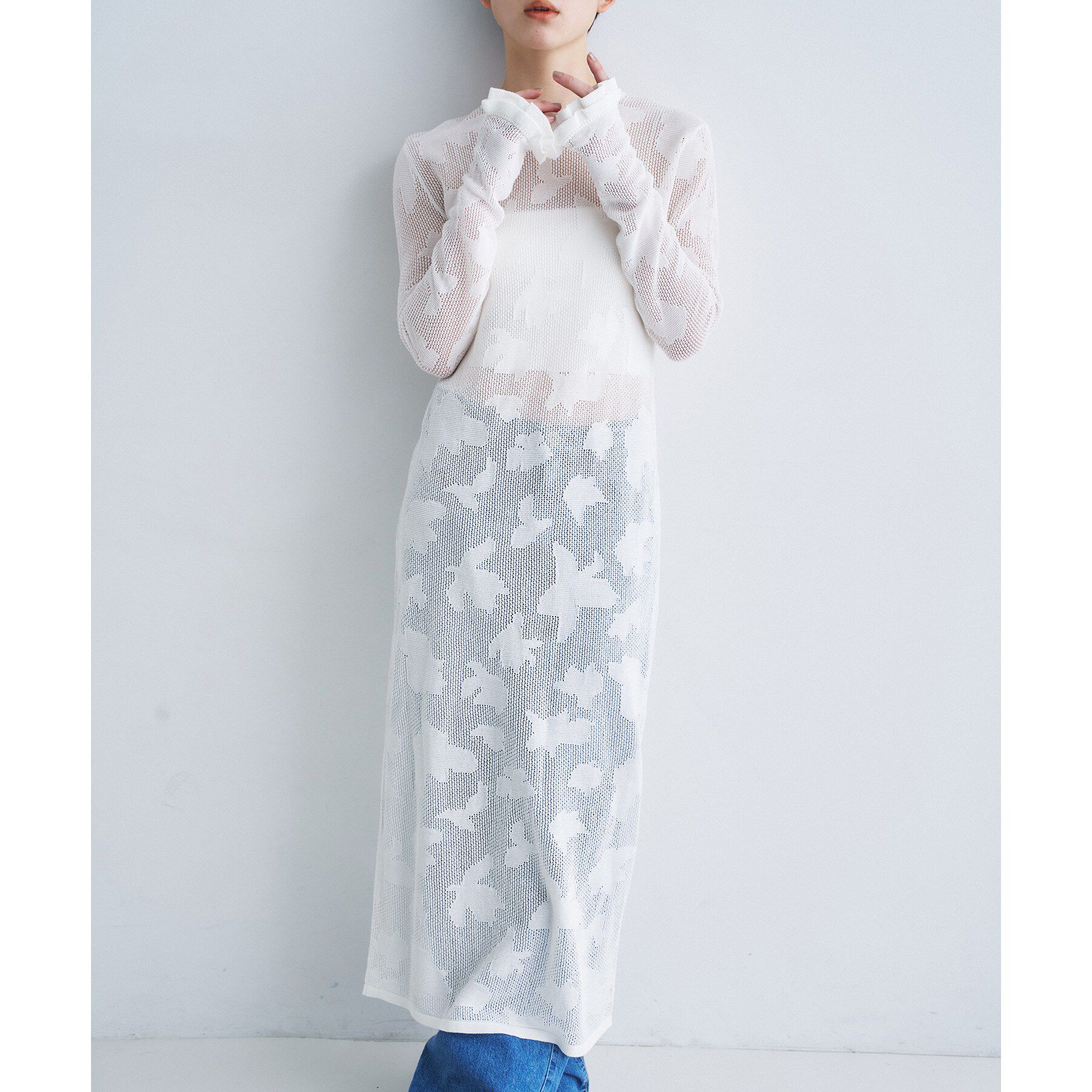 CODE A「flower mesh dress」|ワンピース|