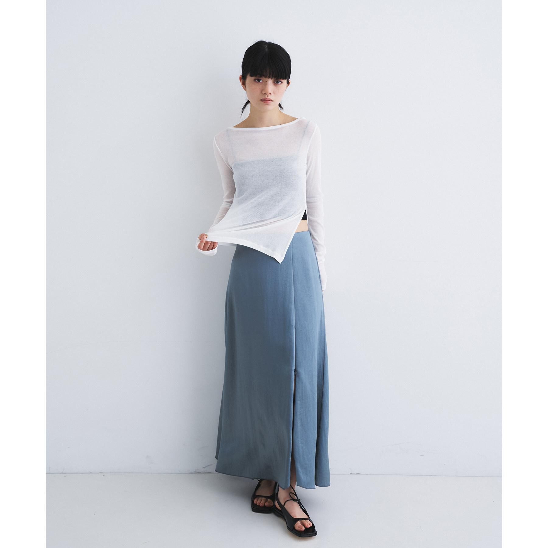 CODE A「satin slit flare skirt」|スカート|