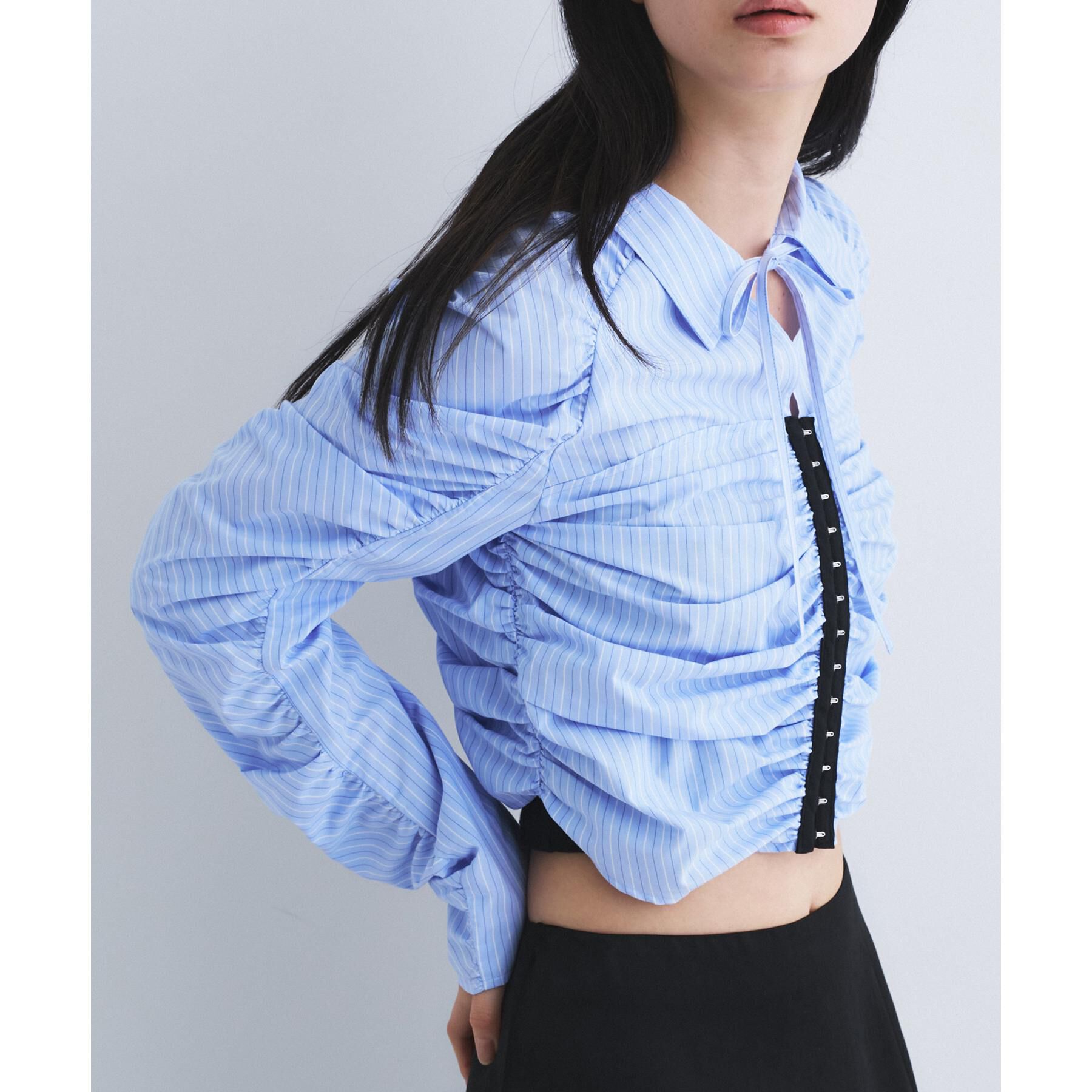 CODE A「stripe gather shirt」|シャツ・ブラウス|