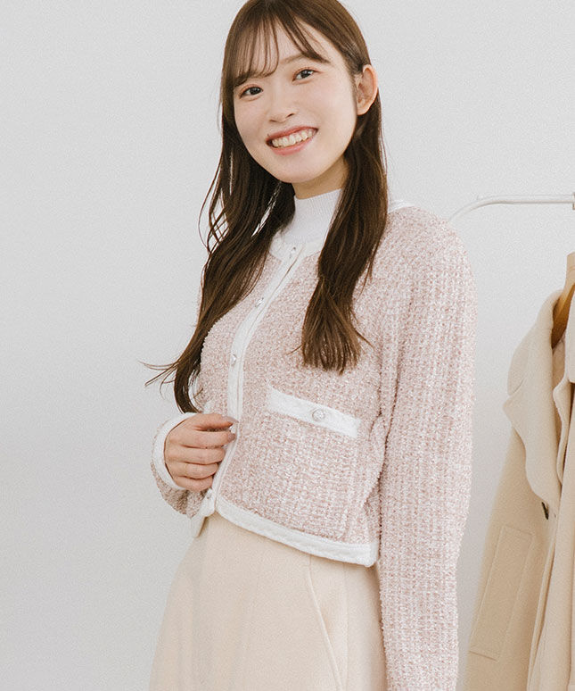 COCO DEAL「ファンシーツイードニットカーディガン」|ニット・セーター|