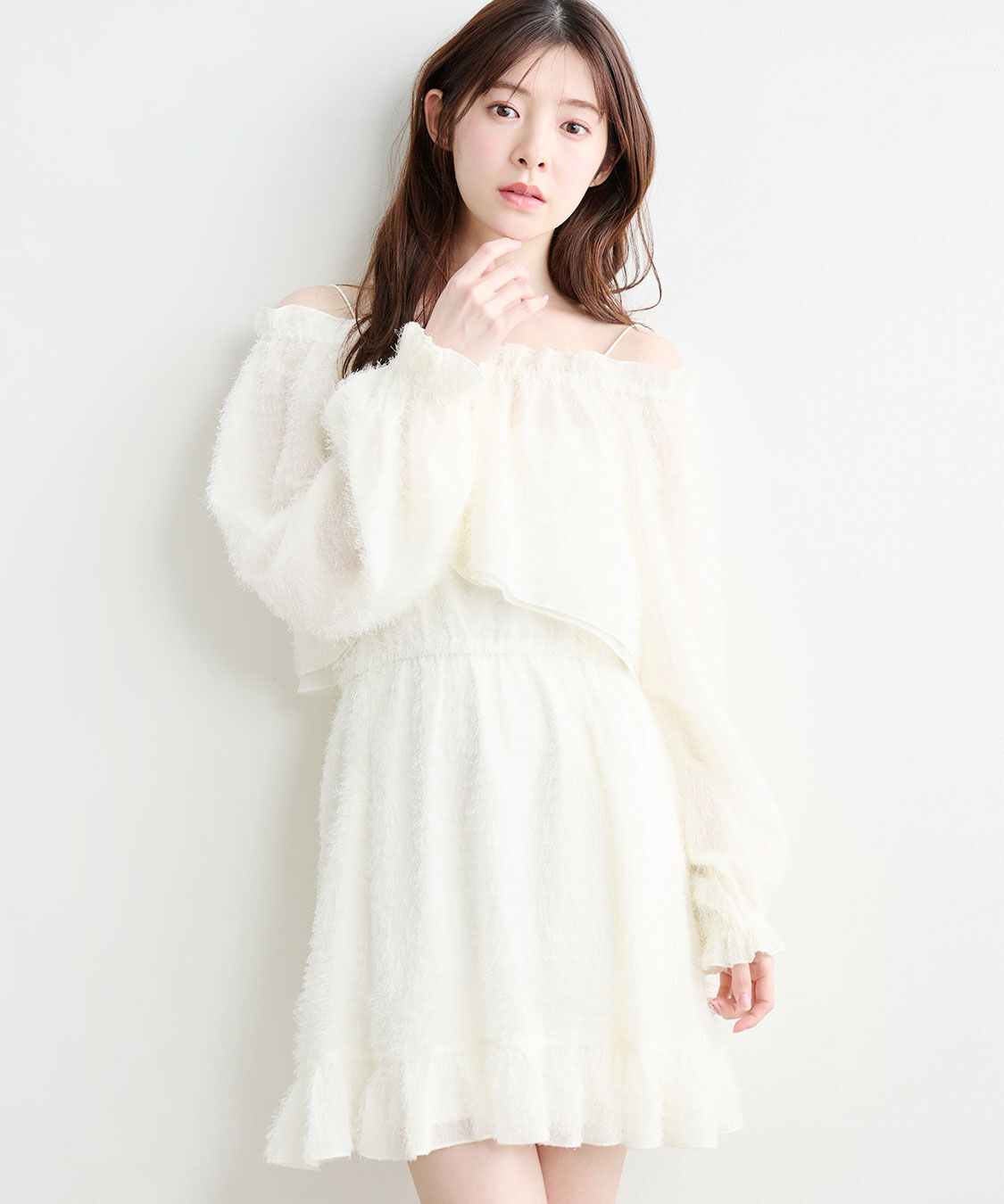 COCO DEAL「フラッフィーオフショルミニワンピース」|ワンピース|