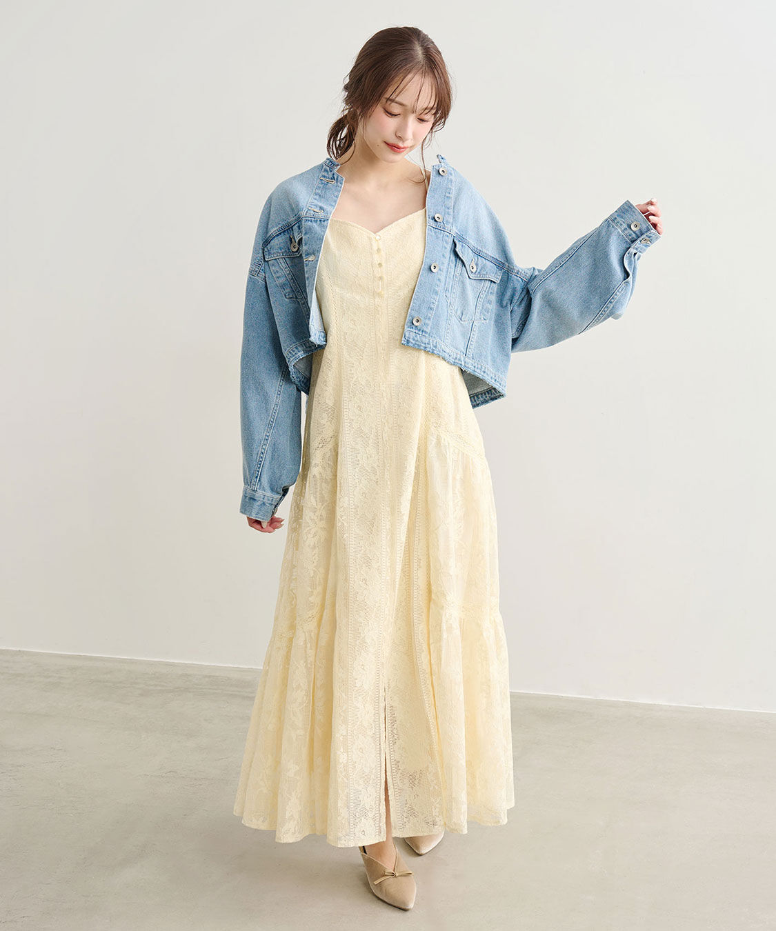 COCO DEAL「レースティアードキャミワンピース」|ワンピース|