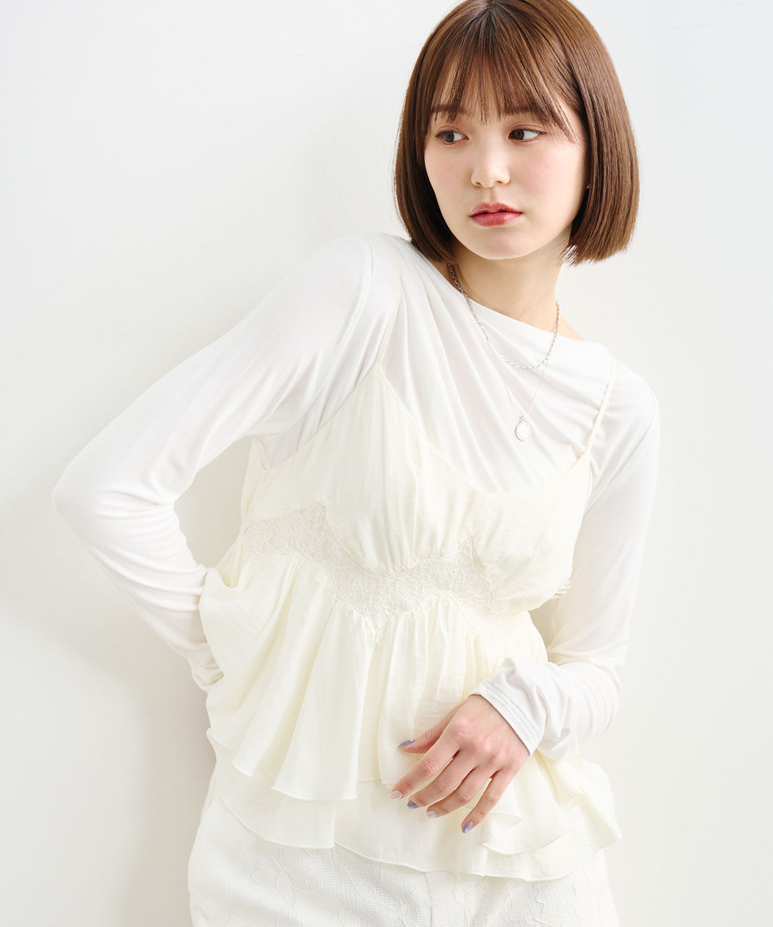 COCO DEAL「アシメネックドレープカットソー」|Tシャツ・カットソー|