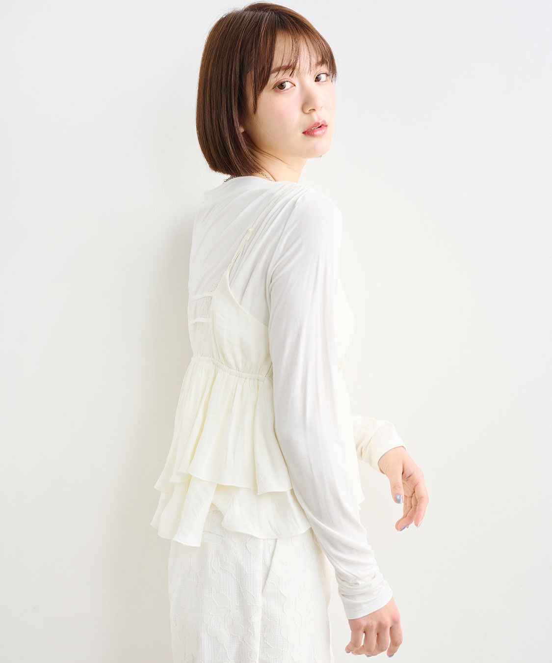 COCO DEAL「アシメネックドレープカットソー」|Tシャツ・カットソー|