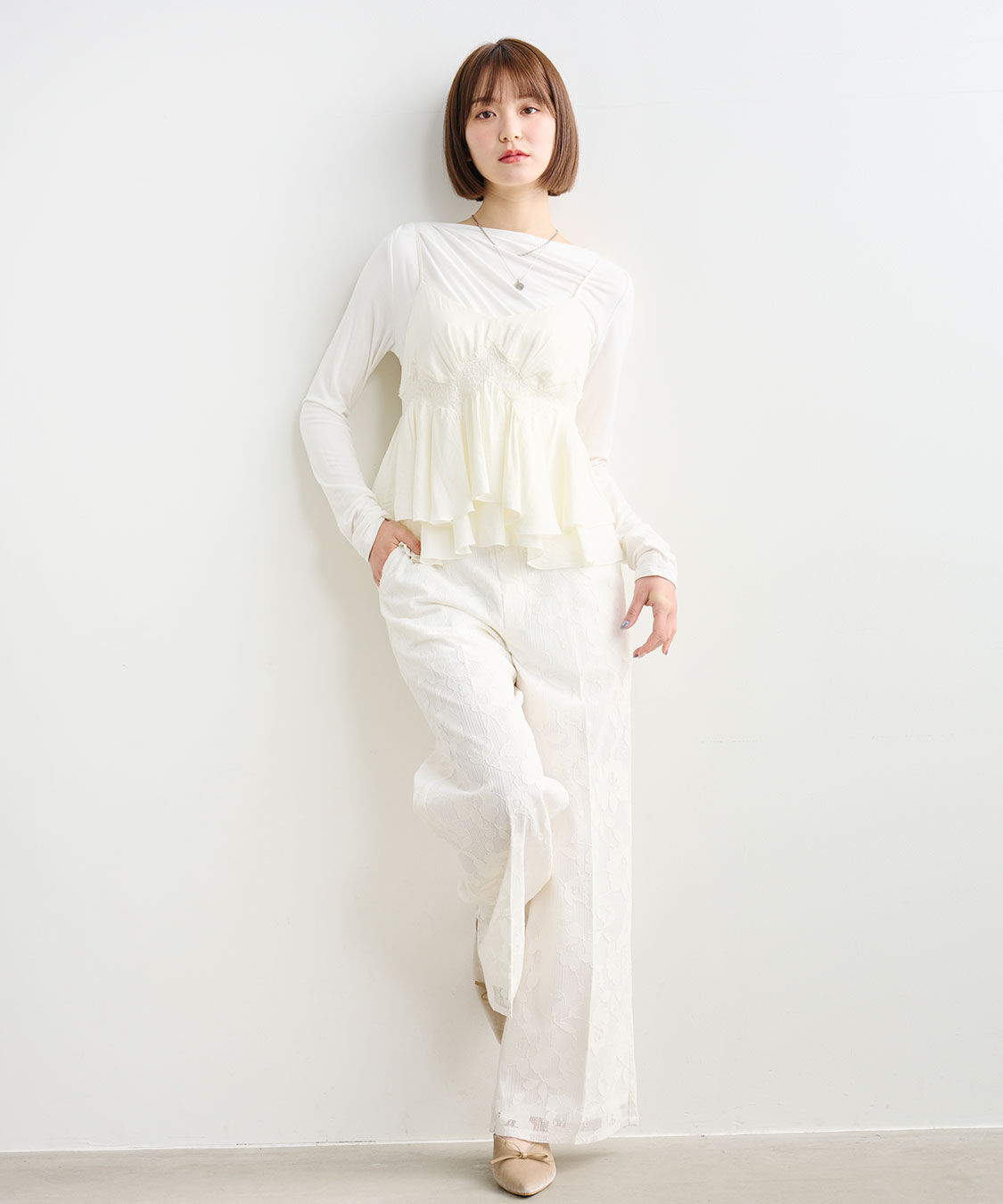 COCO DEAL「アシメネックドレープカットソー」|Tシャツ・カットソー|