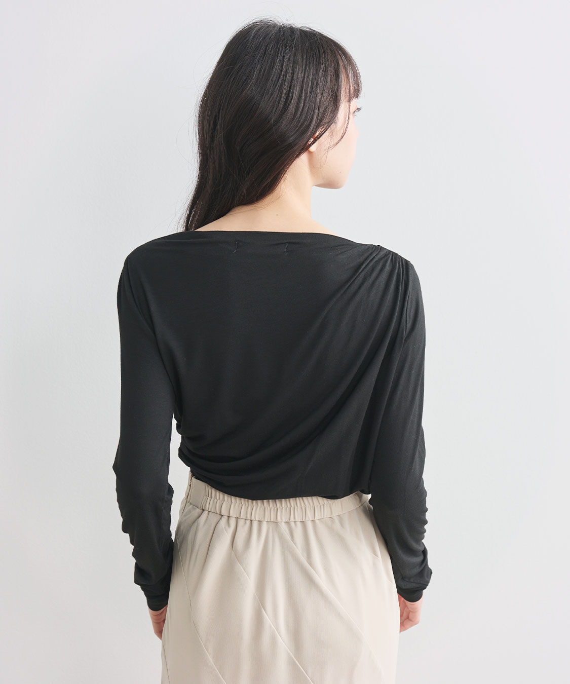 COCO DEAL「アシメネックドレープカットソー」|Tシャツ・カットソー|