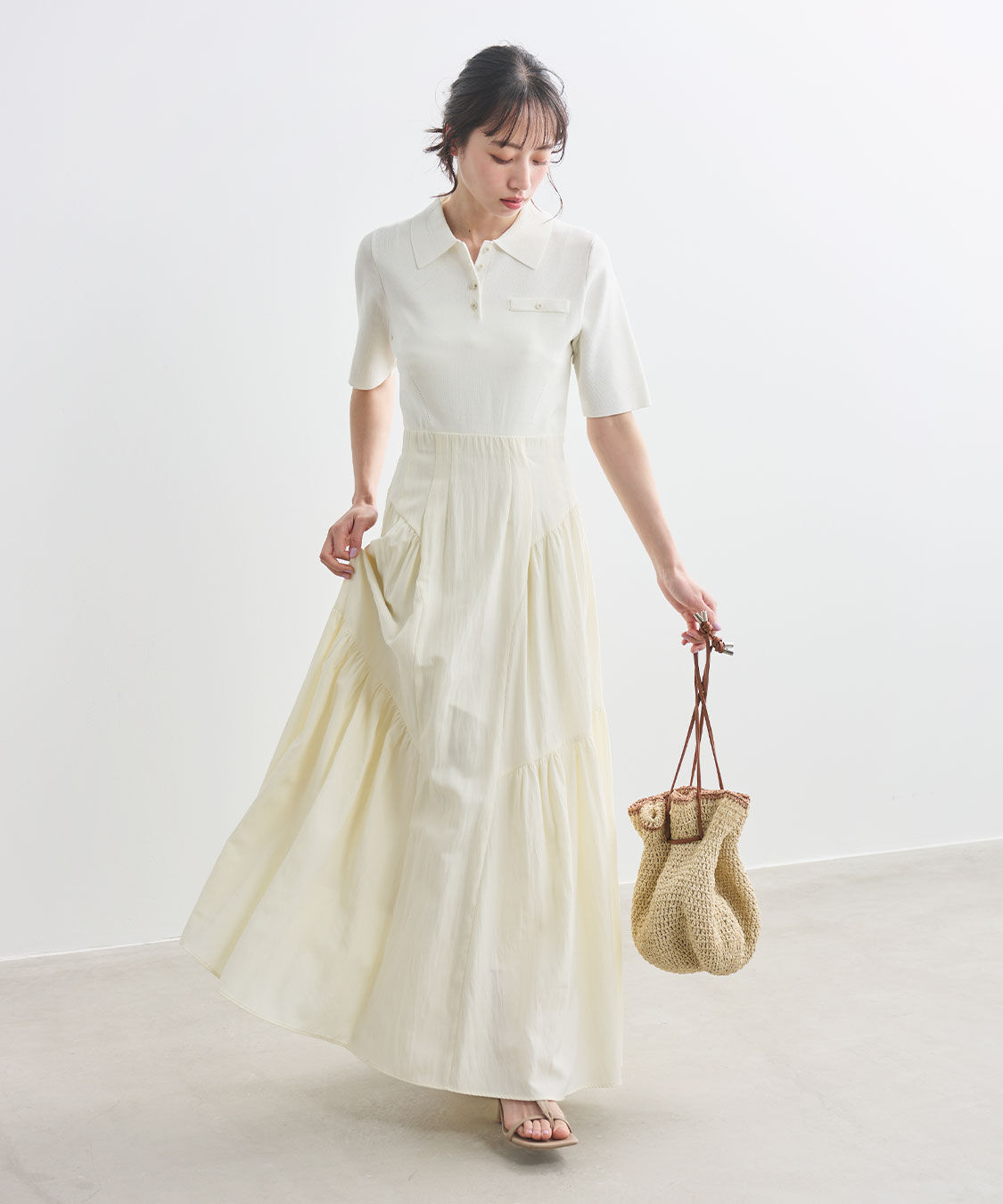 COCO DEAL「ポロニットドッキングワンピース」|ワンピース|