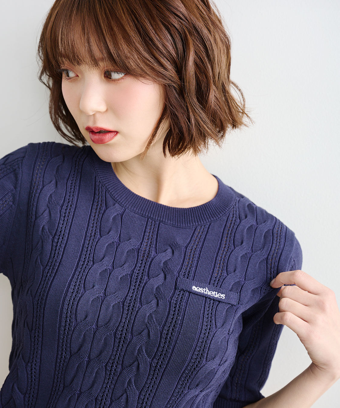 COCO DEAL「ケーブルハーフスリーブニット」|ニット・セーター|