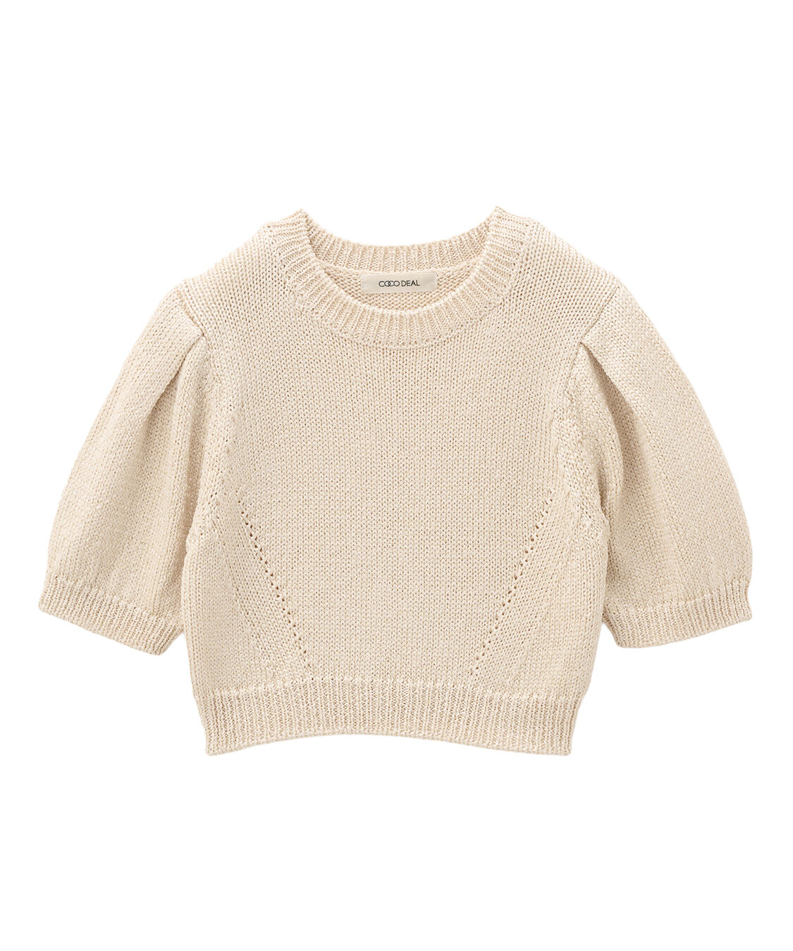 COCO DEAL「シャイニーリリヤーンハーフスリーブニット」|ニット・セーター|