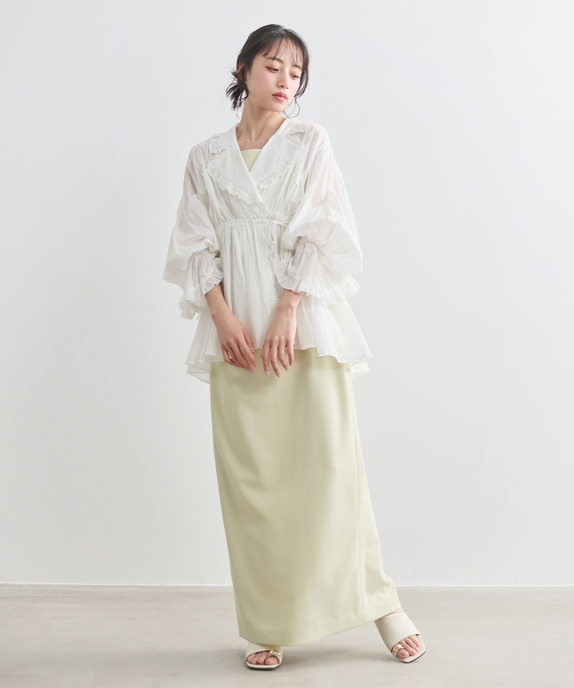 COCO DEAL「オープンカラーフリルブラウス」|シャツ・ブラウス|