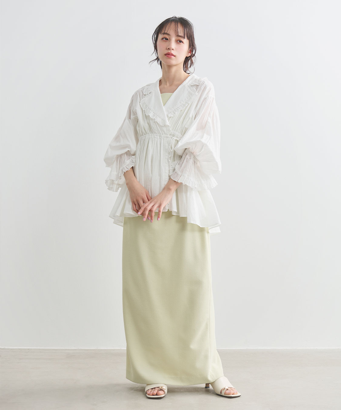 COCO DEAL「オープンカラーフリルブラウス」|シャツ・ブラウス|