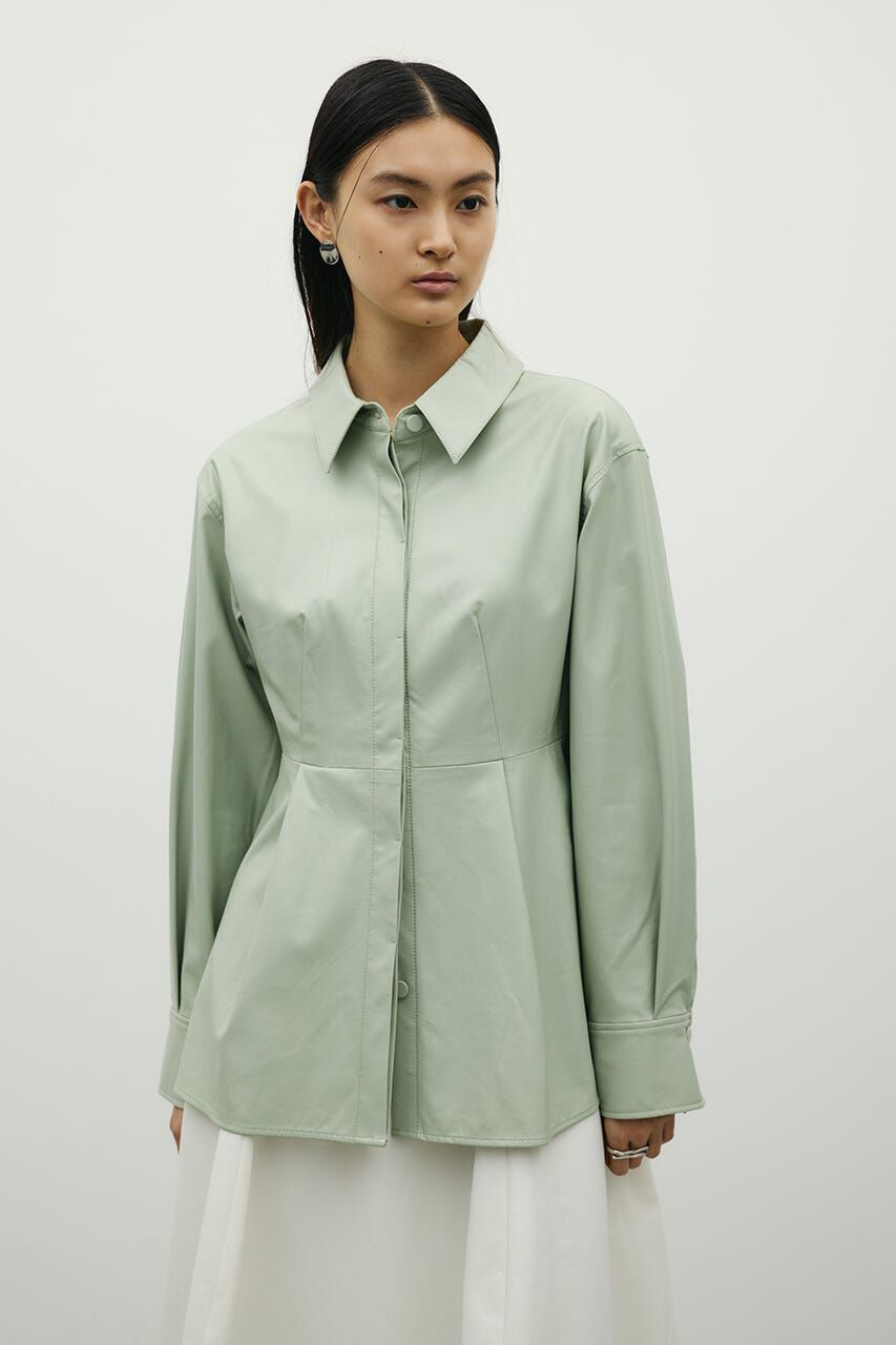 STYLEMIXER「フェイクレザータックシャツ」|シャツ・ブラウス|