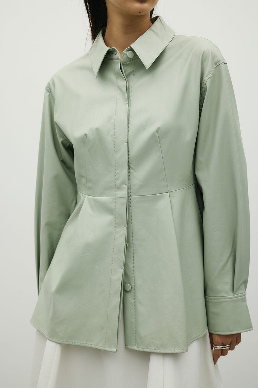 STYLEMIXER「フェイクレザータックシャツ」|シャツ・ブラウス|