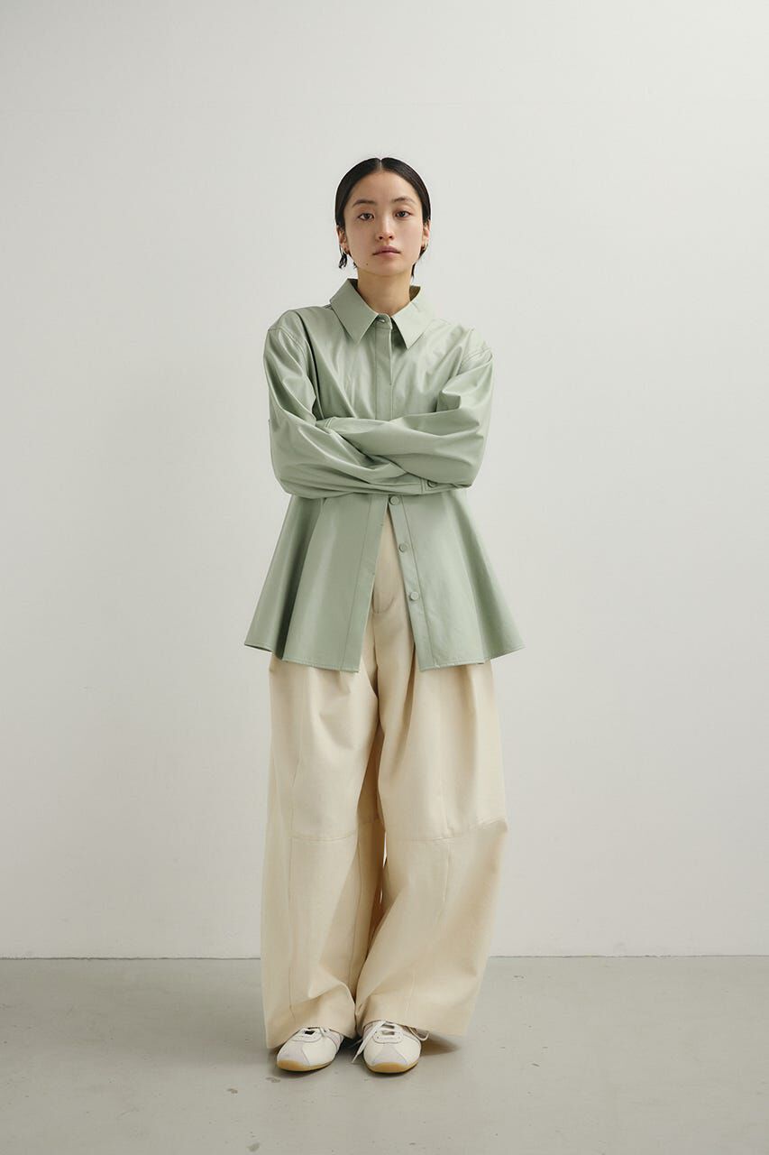 STYLEMIXER「フェイクレザータックシャツ」|シャツ・ブラウス|