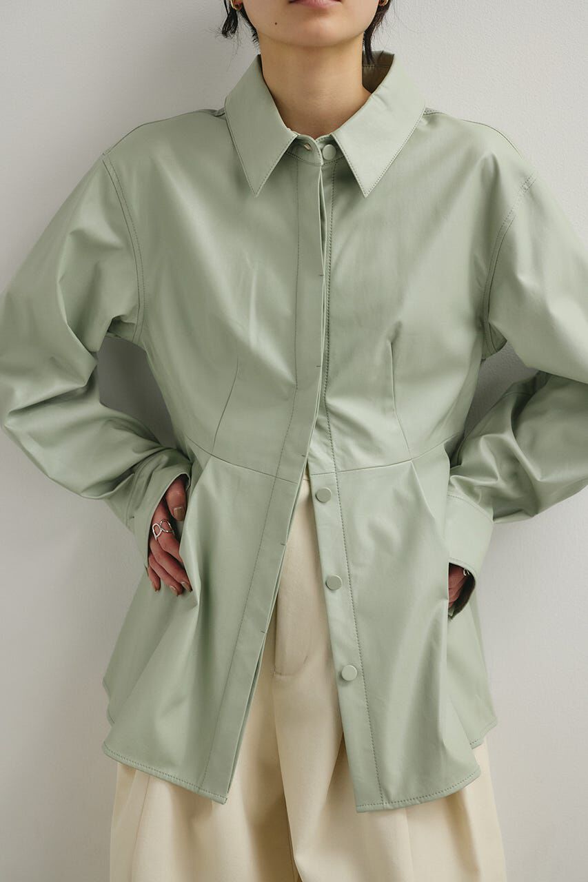 STYLEMIXER「フェイクレザータックシャツ」|シャツ・ブラウス|