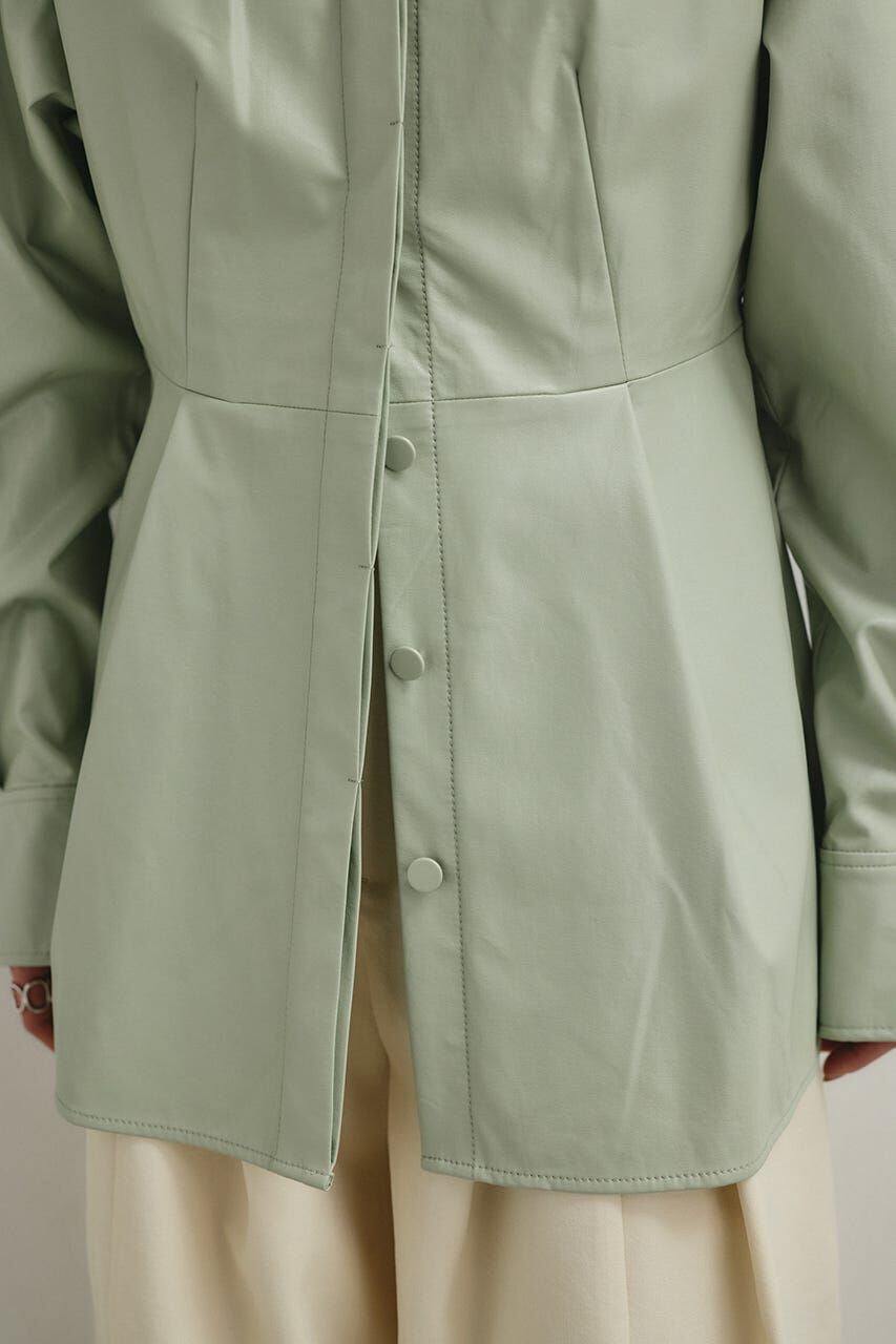 STYLEMIXER「フェイクレザータックシャツ」|シャツ・ブラウス|