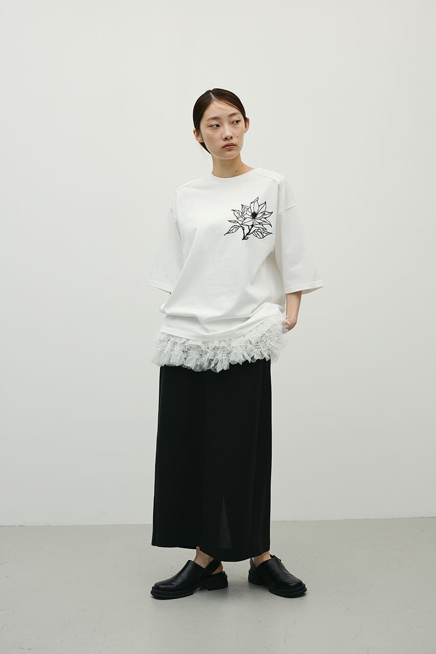 STYLEMIXER「フロッキープリントフラワーT」|Tシャツ・カットソー|