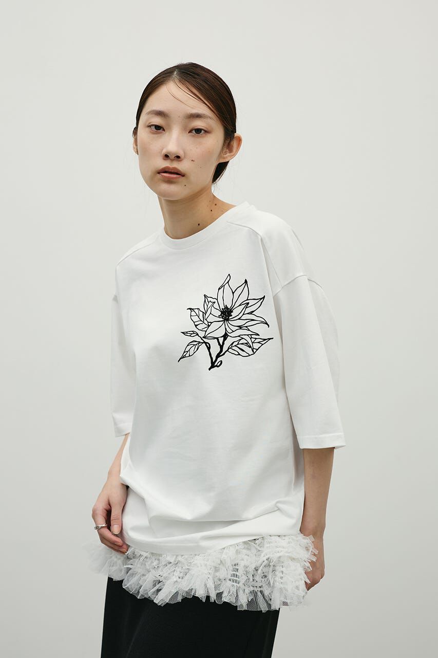 STYLEMIXER「フロッキープリントフラワーT」|Tシャツ・カットソー|