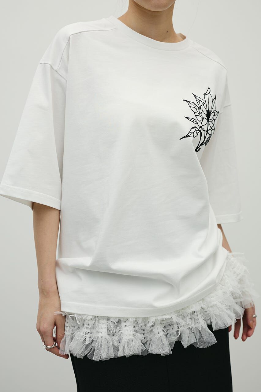 STYLEMIXER「フロッキープリントフラワーT」|Tシャツ・カットソー|