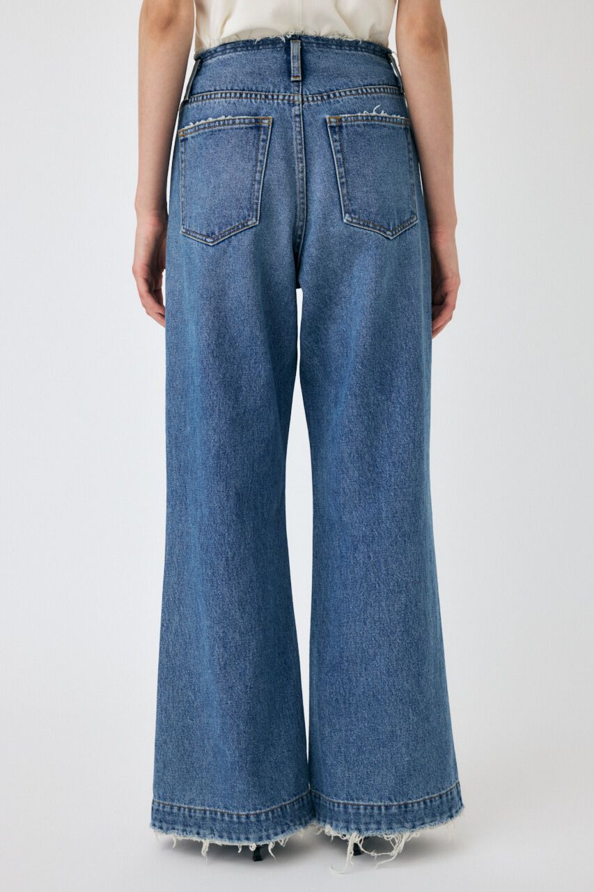 MOUSSY「ZIP DESIGN LOOSE FLARE」|デニム|