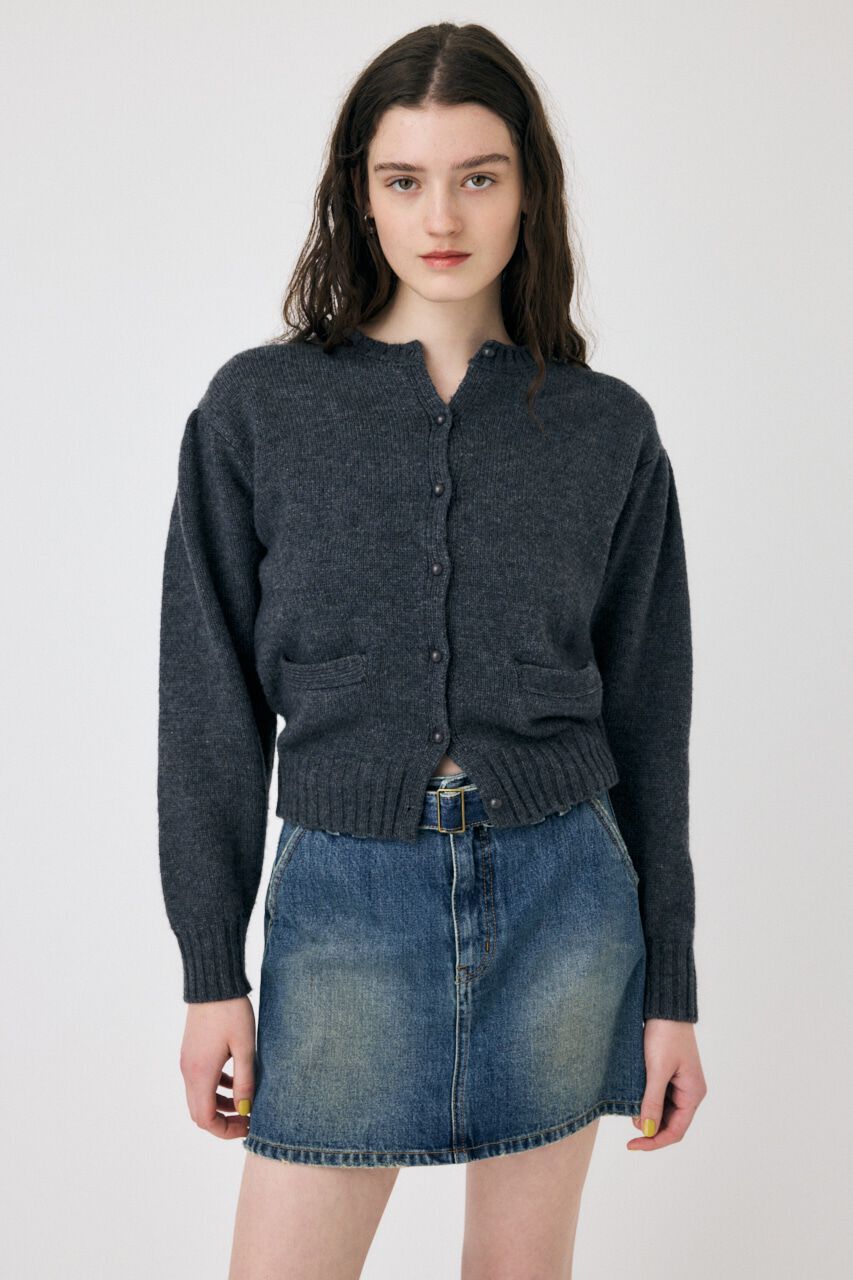 MOUSSY「BUTTON UP ニットカーディガン」|カーディガン|