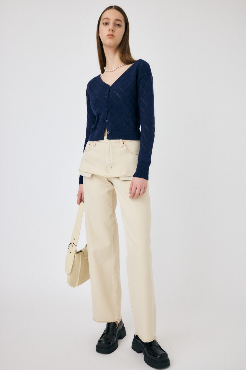 MOUSSY「EYELET ニットカーディガン」|ニット・セーター|