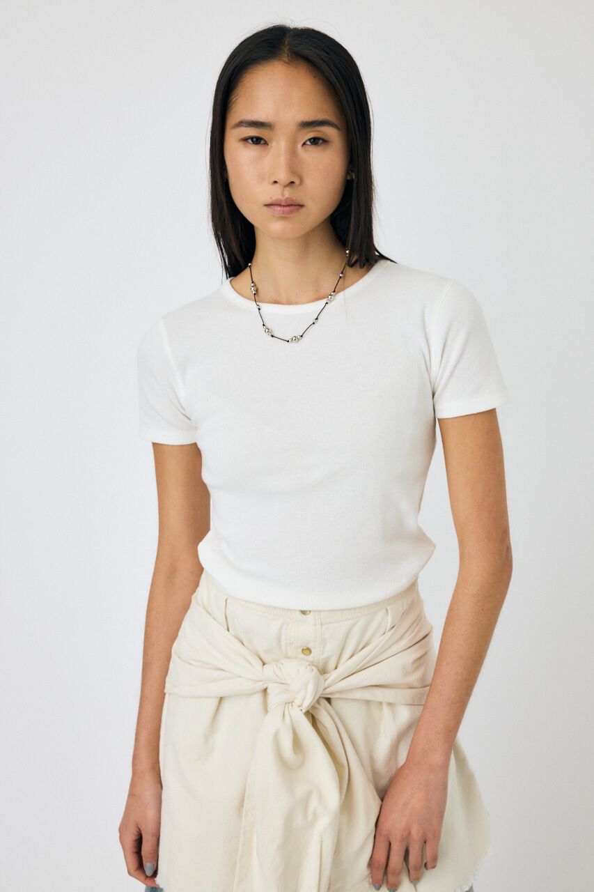 MOUSSY「BASIC RIB TEE」|Tシャツ・カットソー|WHT