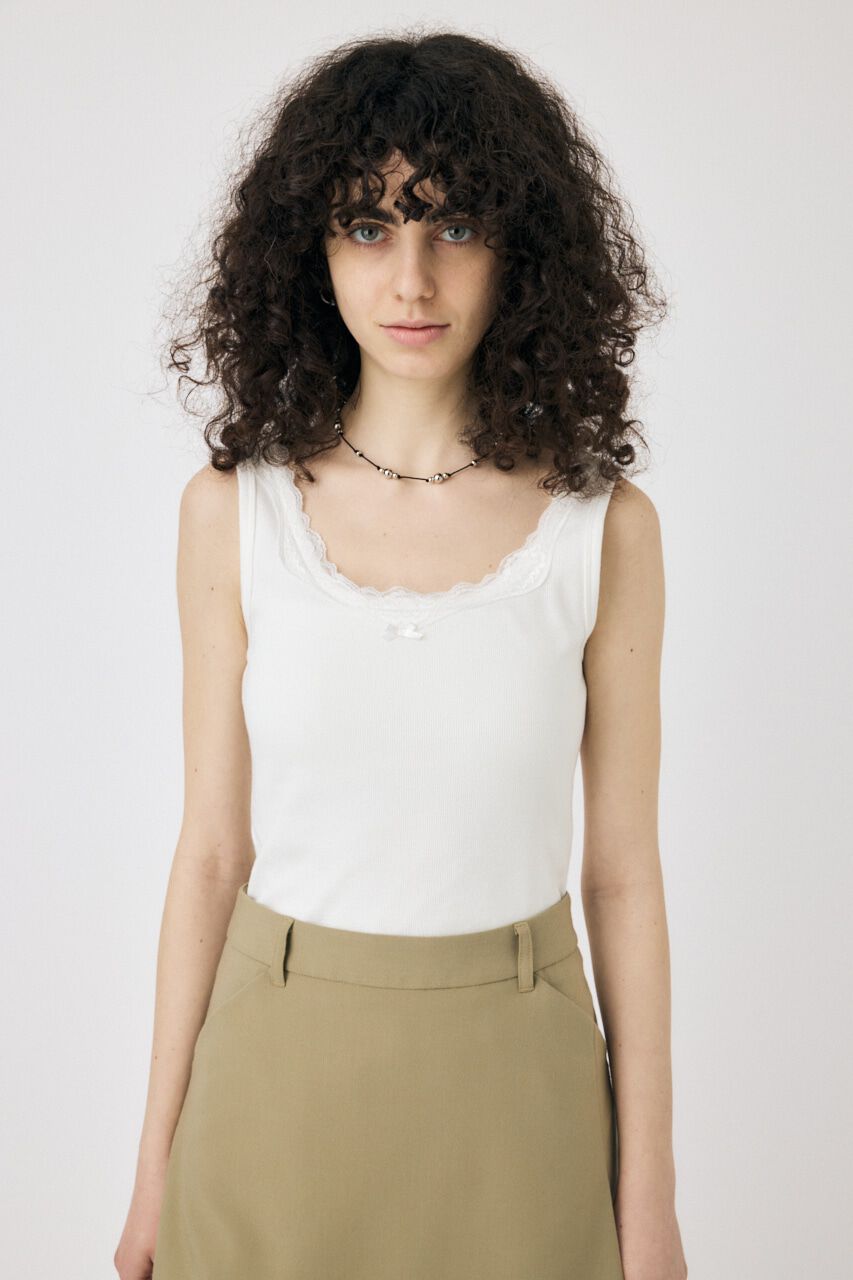 MOUSSY「LACE TRIM タンクトップ」|タンクトップ|