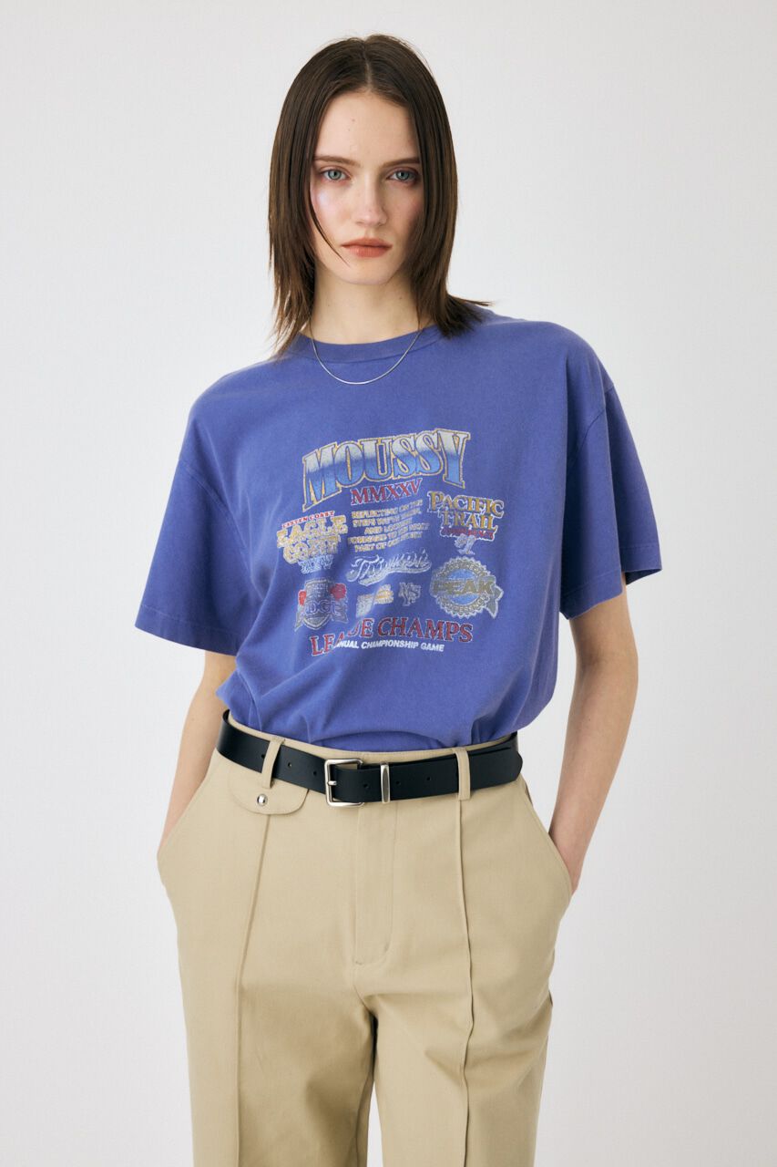 MOUSSY「MOUSSY LEAGUE CHAMPS 25 Tシャツ」|Tシャツ・カットソー|BLU