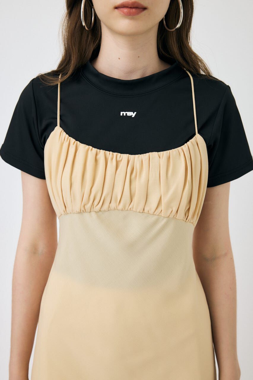 MOUSSY「DRAWSTRING STRAP SLIP ドレス」|ワンピース|