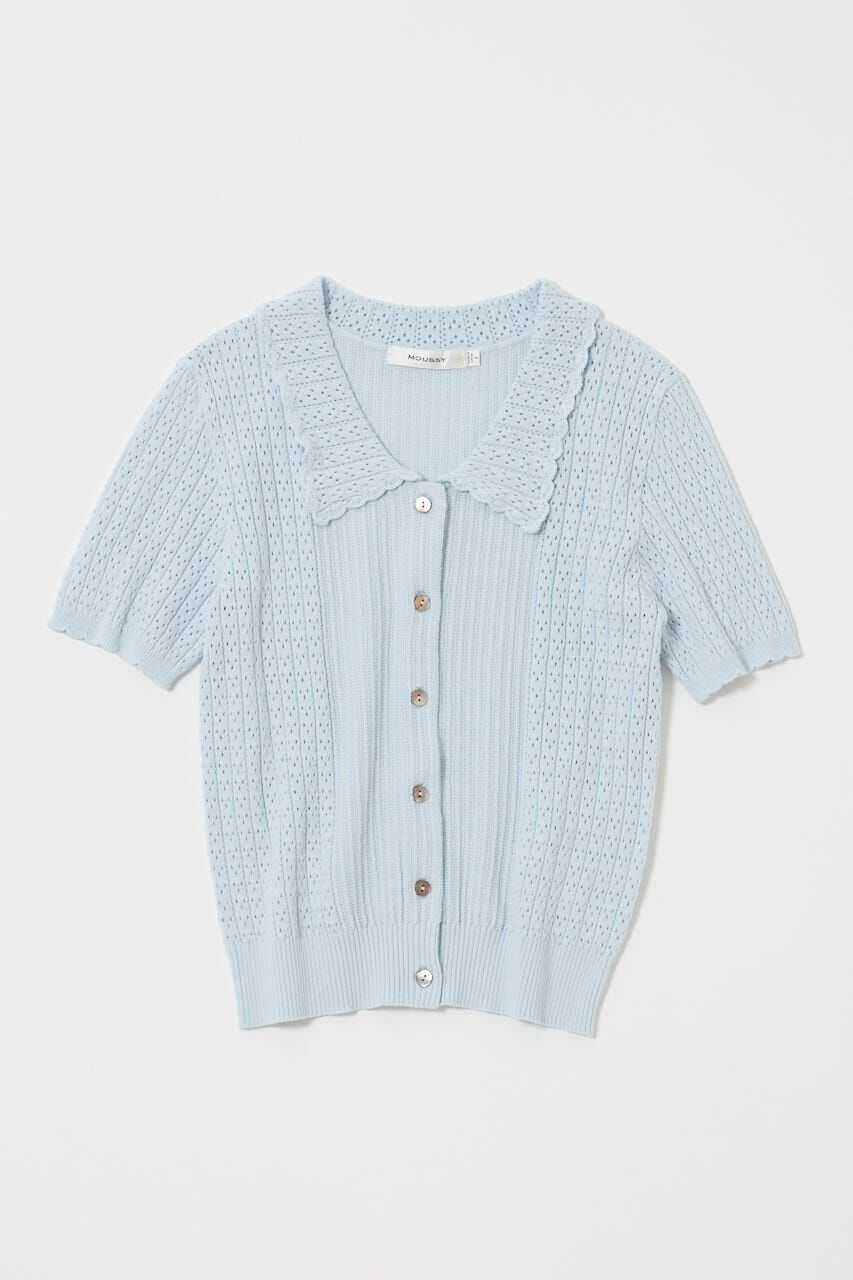 MOUSSY「POINTELLE KNIT H/S シャツ」|ニット・セーター|