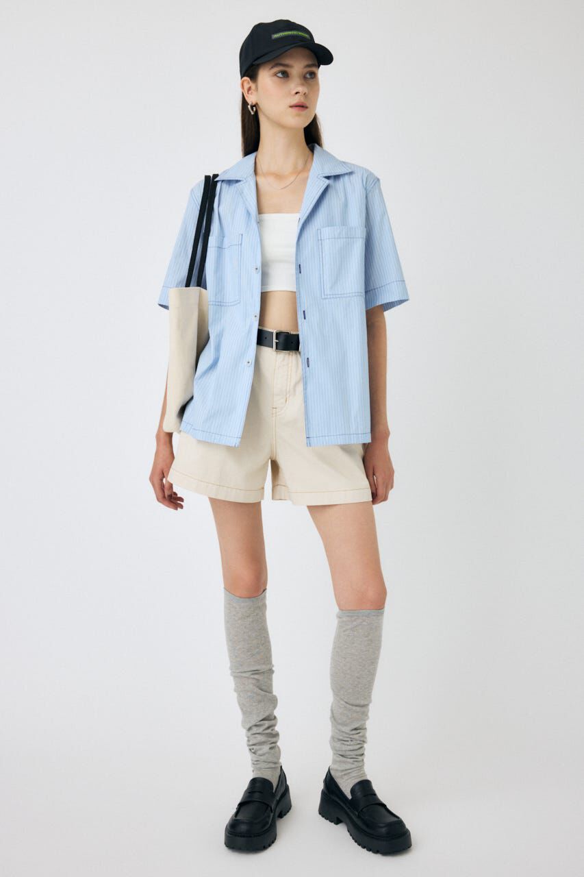 MOUSSY「OPEN COLLAR シャツ」|シャツ・ブラウス|