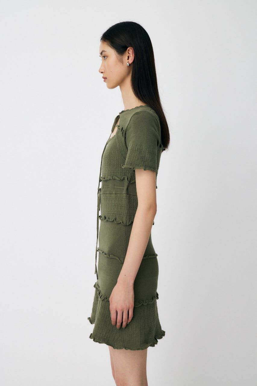 MOUSSY「BOW DESIGN KNIT ミニ  ドレス」|ワンピース|