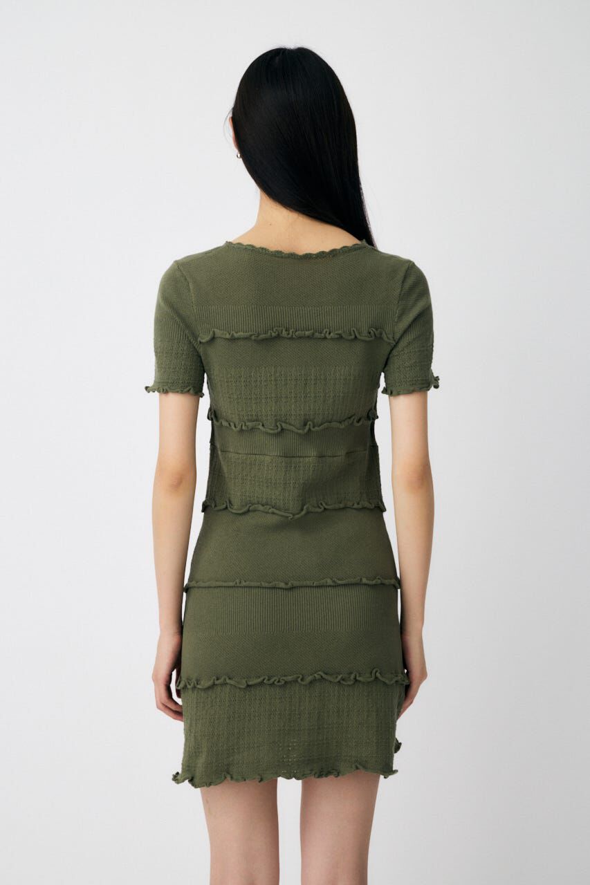 MOUSSY「BOW DESIGN KNIT ミニ  ドレス」|ワンピース|