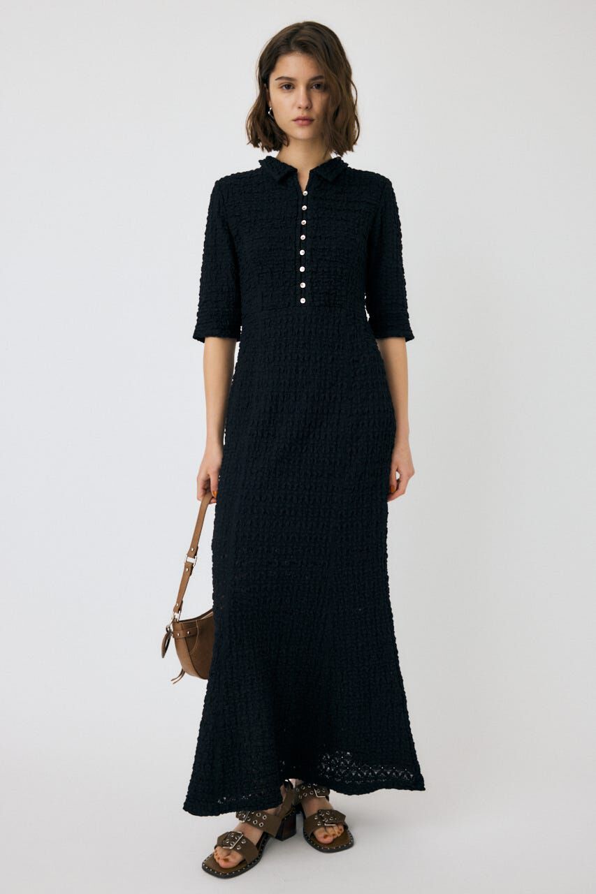 MOUSSY「MERMAID H/S レースドレス」|ワンピース|BLK