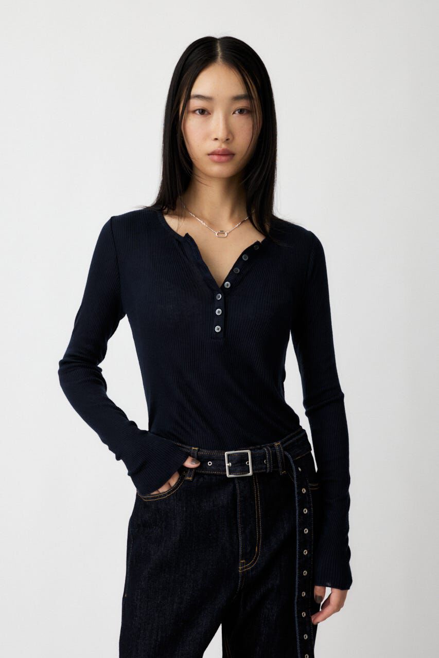 MOUSSY「HENRY NECK LONG SLEEVE Ｔシャツ」|Tシャツ・カットソー|