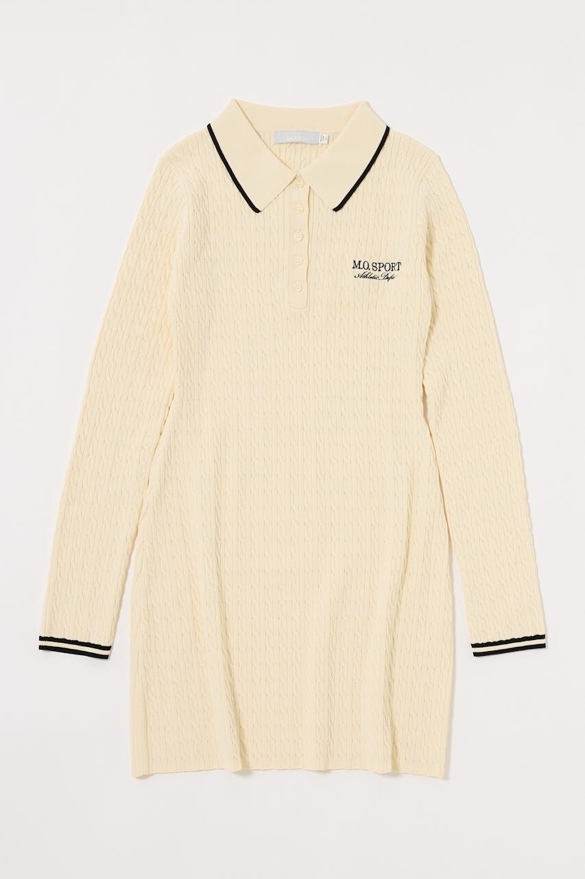 MOUSSY「LOGO CABLE KNIT ミニドレス」|ワンピース|