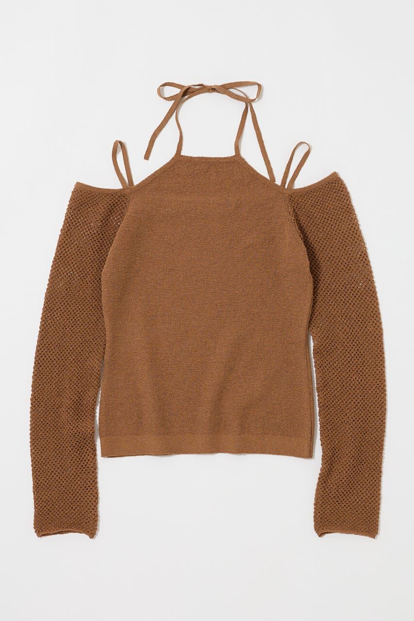 MOUSSY「OPEN SHOULDER HALTER ニットトップス」|ニット・セーター|