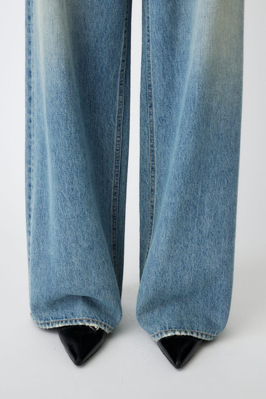 MOUSSY「CROSS WAIST WIDE ストレート」|デニム|