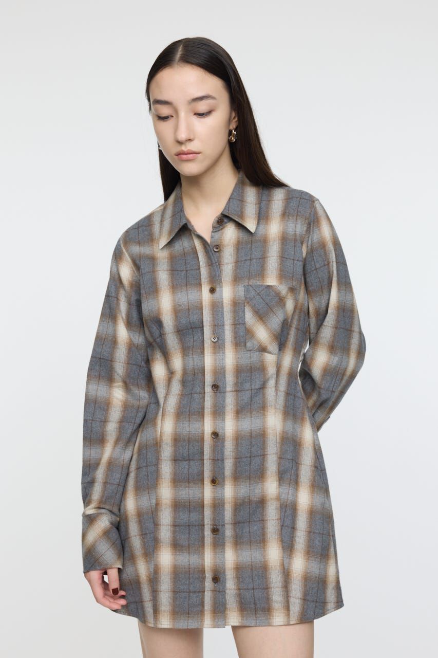 MOUSSY「CHECK SHIRT ドレス」|ワンピース|