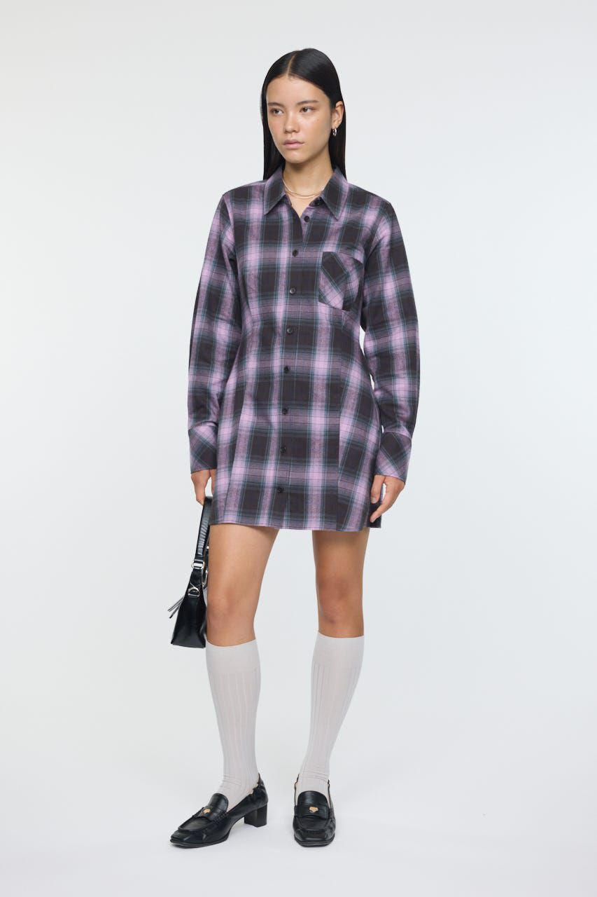 MOUSSY「CHECK SHIRT ドレス」|ワンピース|