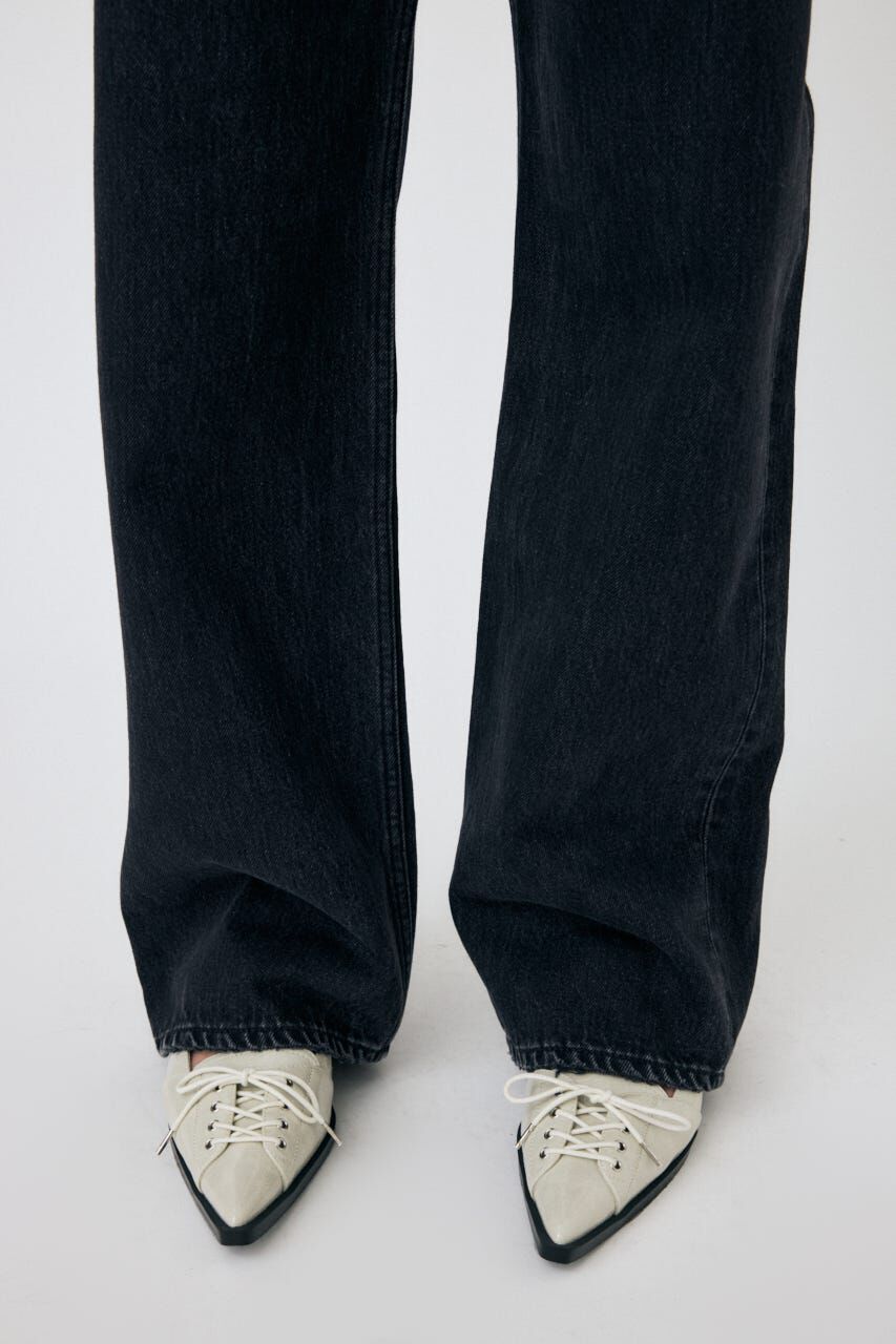 MOUSSY「HIGH WAIST BLACK STRAIGHT」|デニム|