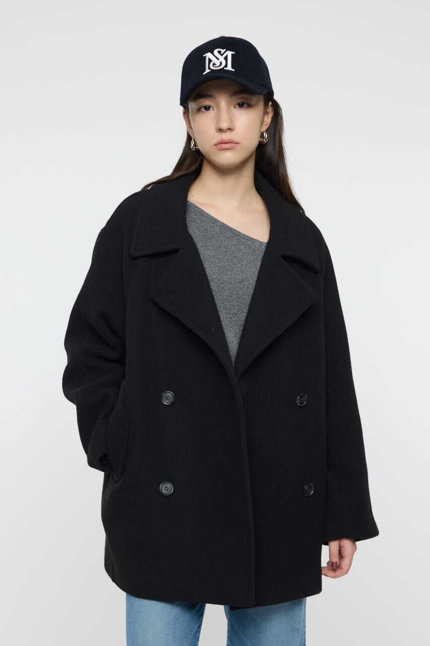 MOUSSY「DOUBLE BREASTED MID コート」|その他|BLK