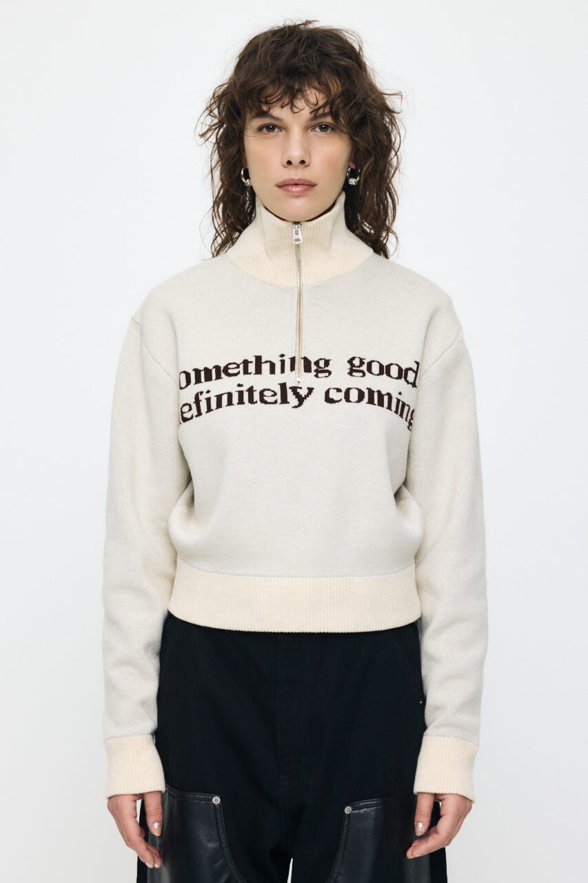 MOUSSY「LETTERED HALF ZIPセーター」|ニット・セーター|