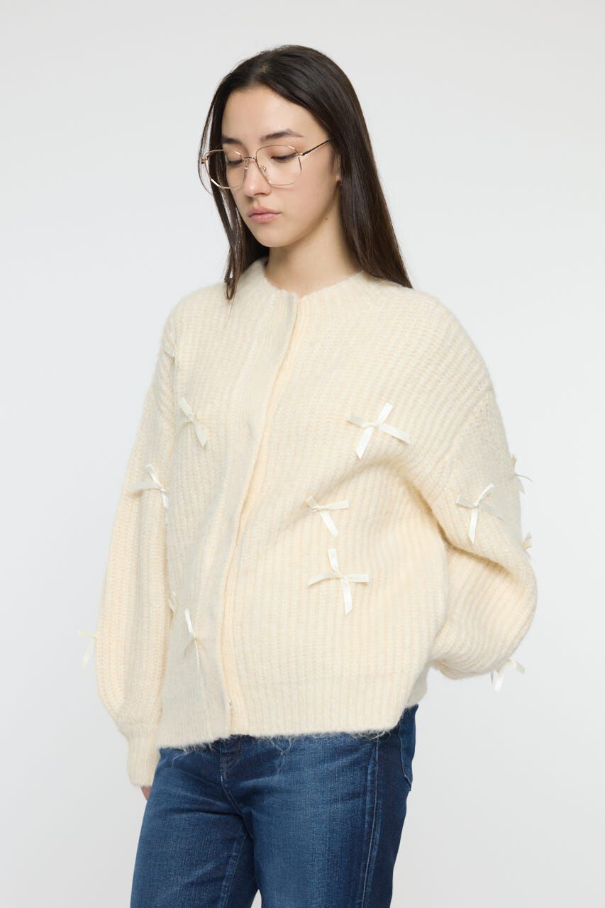 MOUSSY「RIBBON FANCY カーディガン」|カーディガン|