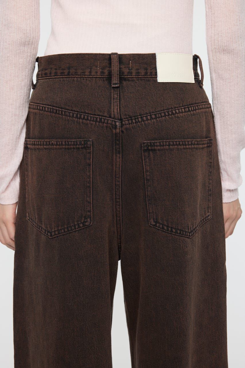 MOUSSY「F/LEATHER DOUBLE KNEE パンツ」|デニム|